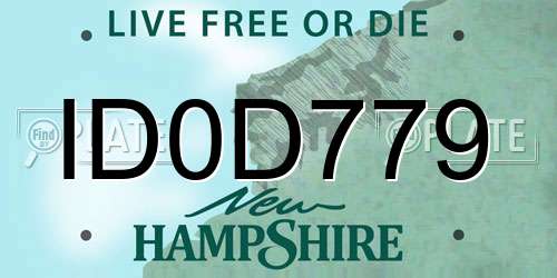 ID0D779 New Hampshire License Plate