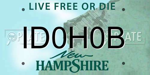 ID0H0B New Hampshire License Plate