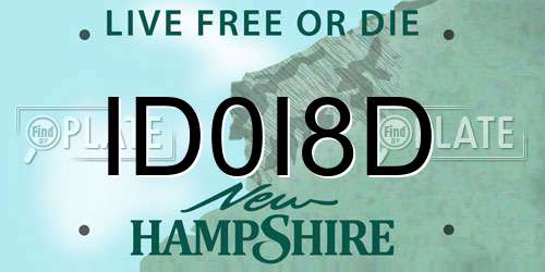 ID0I8D New Hampshire License Plate
