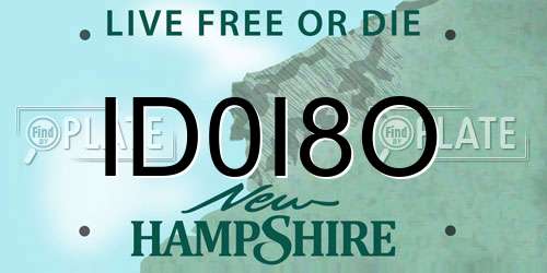 ID0I8O New Hampshire License Plate