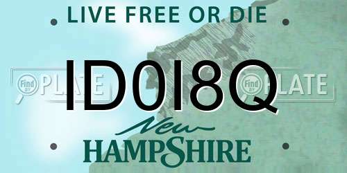 ID0I8Q New Hampshire License Plate