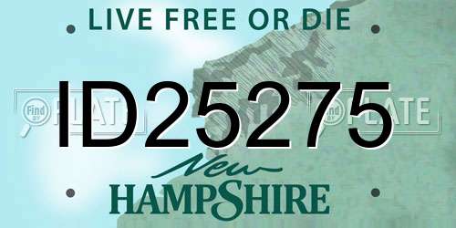 ID25275 New Hampshire License Plate