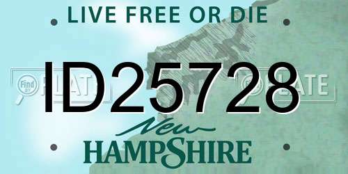ID25728 New Hampshire License Plate