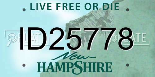 ID25778 New Hampshire License Plate