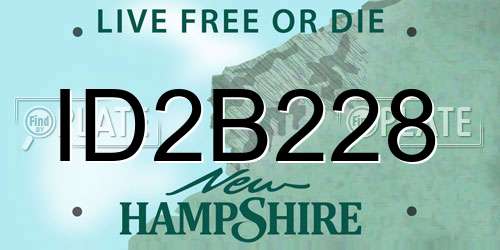 ID2B228 New Hampshire License Plate