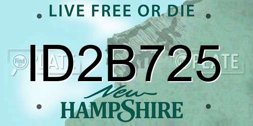 ID2B725 New Hampshire License Plate