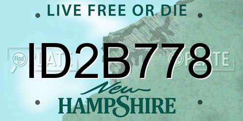 ID2B778 New Hampshire License Plate