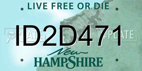 ID2D471 New Hampshire License Plate