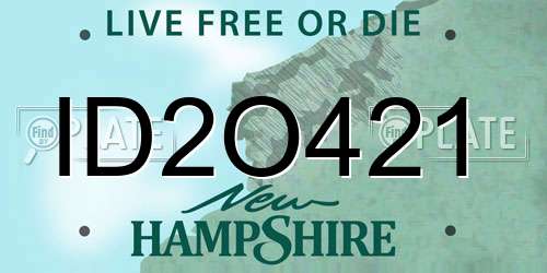ID2O421 New Hampshire License Plate