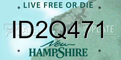 ID2Q471 New Hampshire License Plate