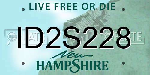 ID2S228 New Hampshire License Plate