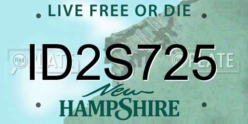 ID2S725 New Hampshire License Plate