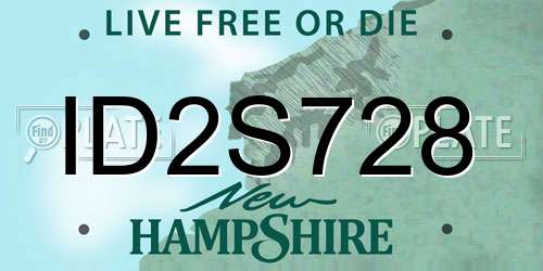 ID2S728 New Hampshire License Plate