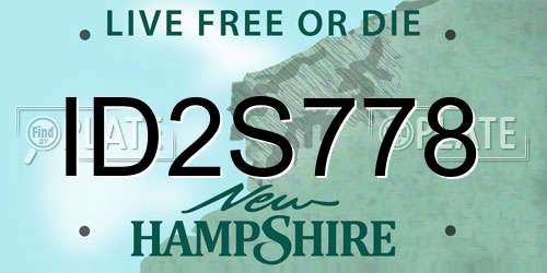ID2S778 New Hampshire License Plate