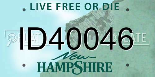 ID40046 New Hampshire License Plate