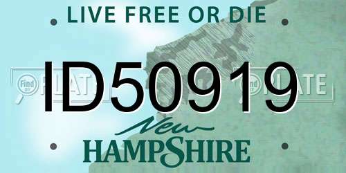 ID50919 New Hampshire License Plate