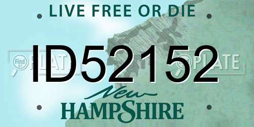 ID52152 New Hampshire License Plate