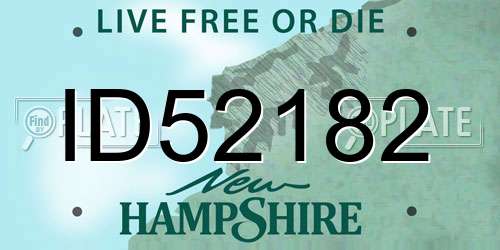 ID52182 New Hampshire License Plate