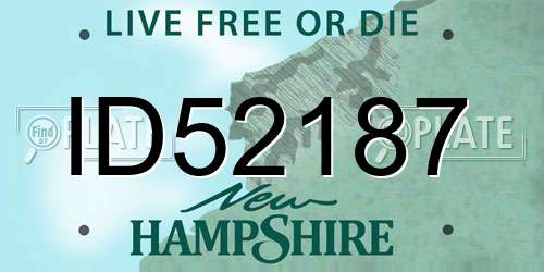 ID52187 New Hampshire License Plate