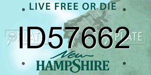 ID57662 New Hampshire License Plate
