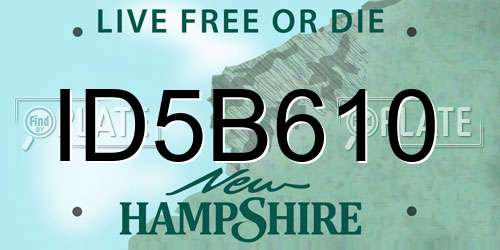 ID5B610 New Hampshire License Plate