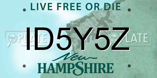 ID5Y5Z New Hampshire License Plate