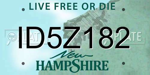 ID5Z182 New Hampshire License Plate