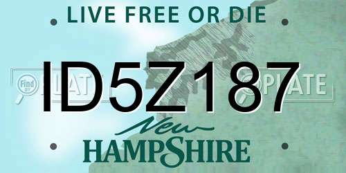 ID5Z187 New Hampshire License Plate