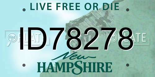 ID78278 New Hampshire License Plate