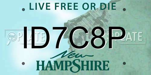 ID7C8P New Hampshire License Plate