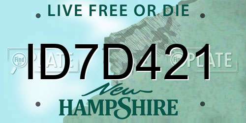 ID7D421 New Hampshire License Plate
