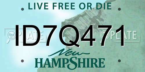 ID7Q471 New Hampshire License Plate