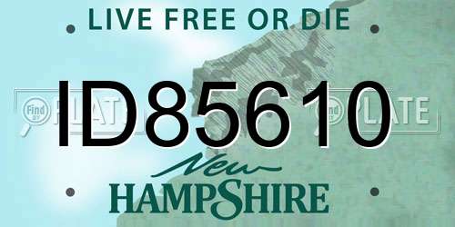 ID85610 New Hampshire License Plate