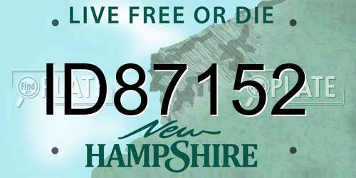 ID87152 New Hampshire License Plate