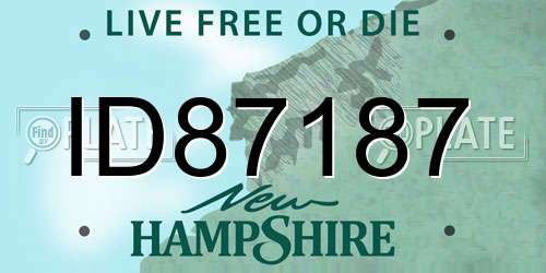 ID87187 New Hampshire License Plate