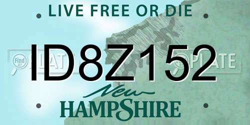 ID8Z152 New Hampshire License Plate