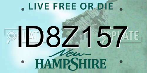 ID8Z157 New Hampshire License Plate