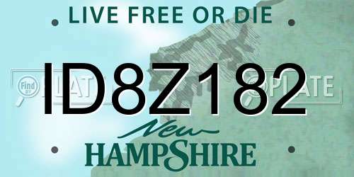 ID8Z182 New Hampshire License Plate