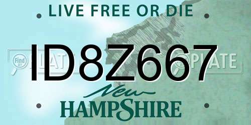 ID8Z667 New Hampshire License Plate