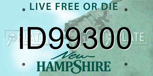 ID99300 New Hampshire License Plate
