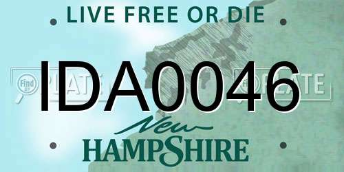 IDA0046 New Hampshire License Plate