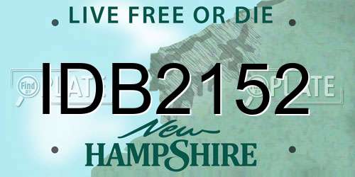 IDB2152 New Hampshire License Plate