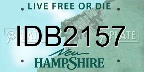 IDB2157 New Hampshire License Plate