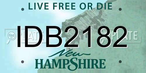 IDB2182 New Hampshire License Plate
