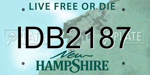 IDB2187 New Hampshire License Plate