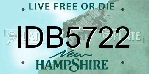 IDB5722 New Hampshire License Plate