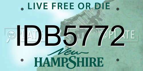 IDB5772 New Hampshire License Plate