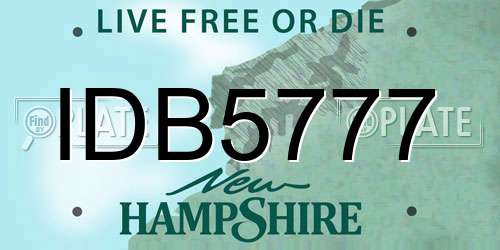 IDB5777 New Hampshire License Plate