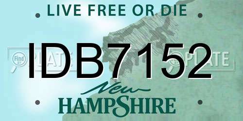 IDB7152 New Hampshire License Plate