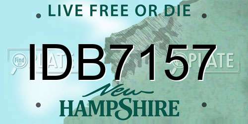 IDB7157 New Hampshire License Plate